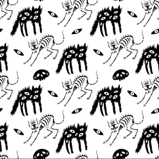 Ghost Kitten Print Pattern - Halloween Season