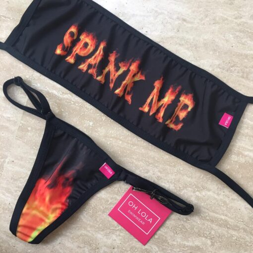 Spank me Bandeau Micro Bikini - by OH LOLA SWIMWEAR