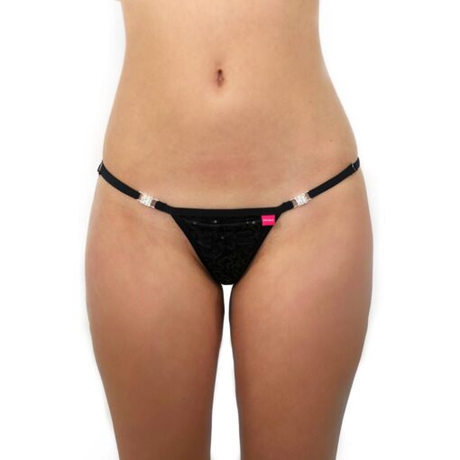 Bella Micro Bikini by OH LOLA SWIMWEAR - Side Adjustable, G-String - FRONT