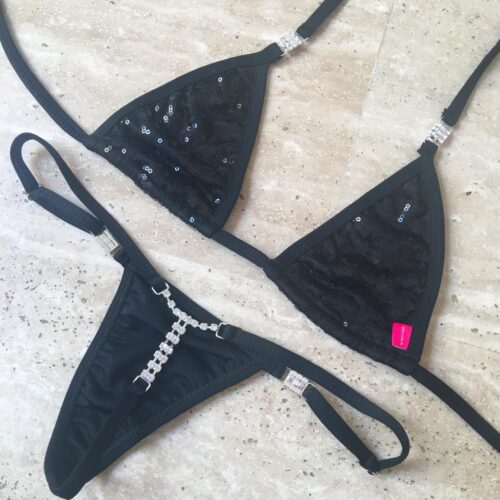 Bella Micro Bikini by OH LOLA SWIMWEAR - Side Adjustable, G-String - BACK