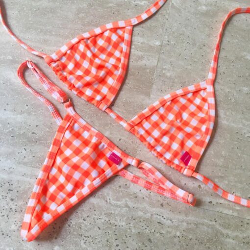 Creamsicle Micro Bikini by OH LOLA SWIMWEAR - Side Adjustable, V-String