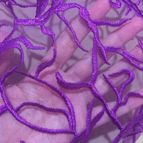 Michelle Micro Bikini (Violet) by OH LOLA SWIMWEAR - Embroidered Sheer Fabric