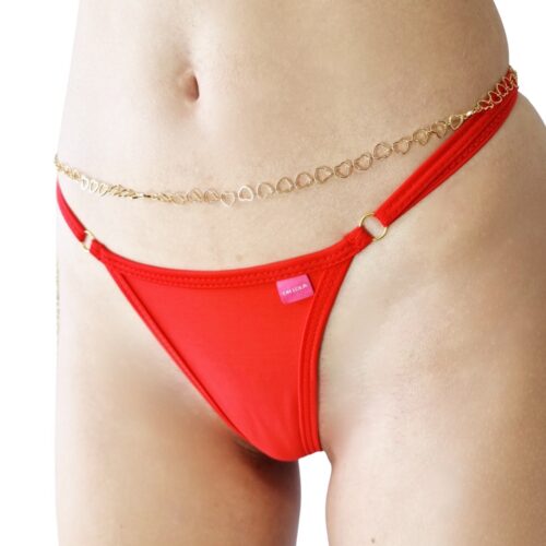 Sexy Demon by OH LOLA SWIMWEAR - Side Adjustable V-String | FRONT