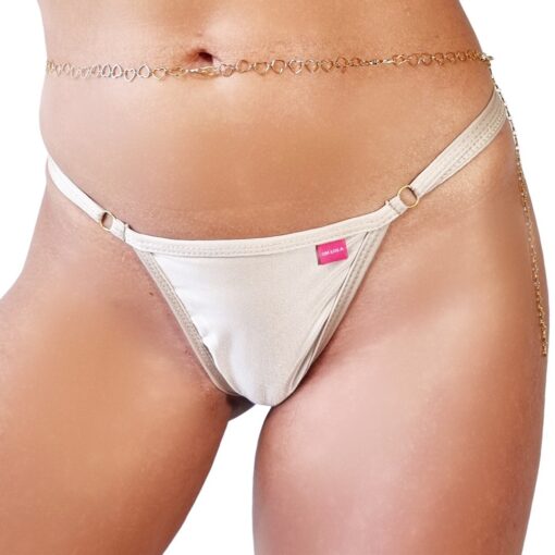 Nude Desire Micro Bikini by OH LOLA SWIMWEAR - Side Adjustable V-String - FRONT