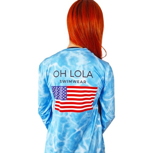Splash Fishing Shirt - USA by OH LOLA SWIMWEAR - REAR