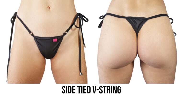 Side Tied V-String Bottom by OH LOLA SWIMWEAR