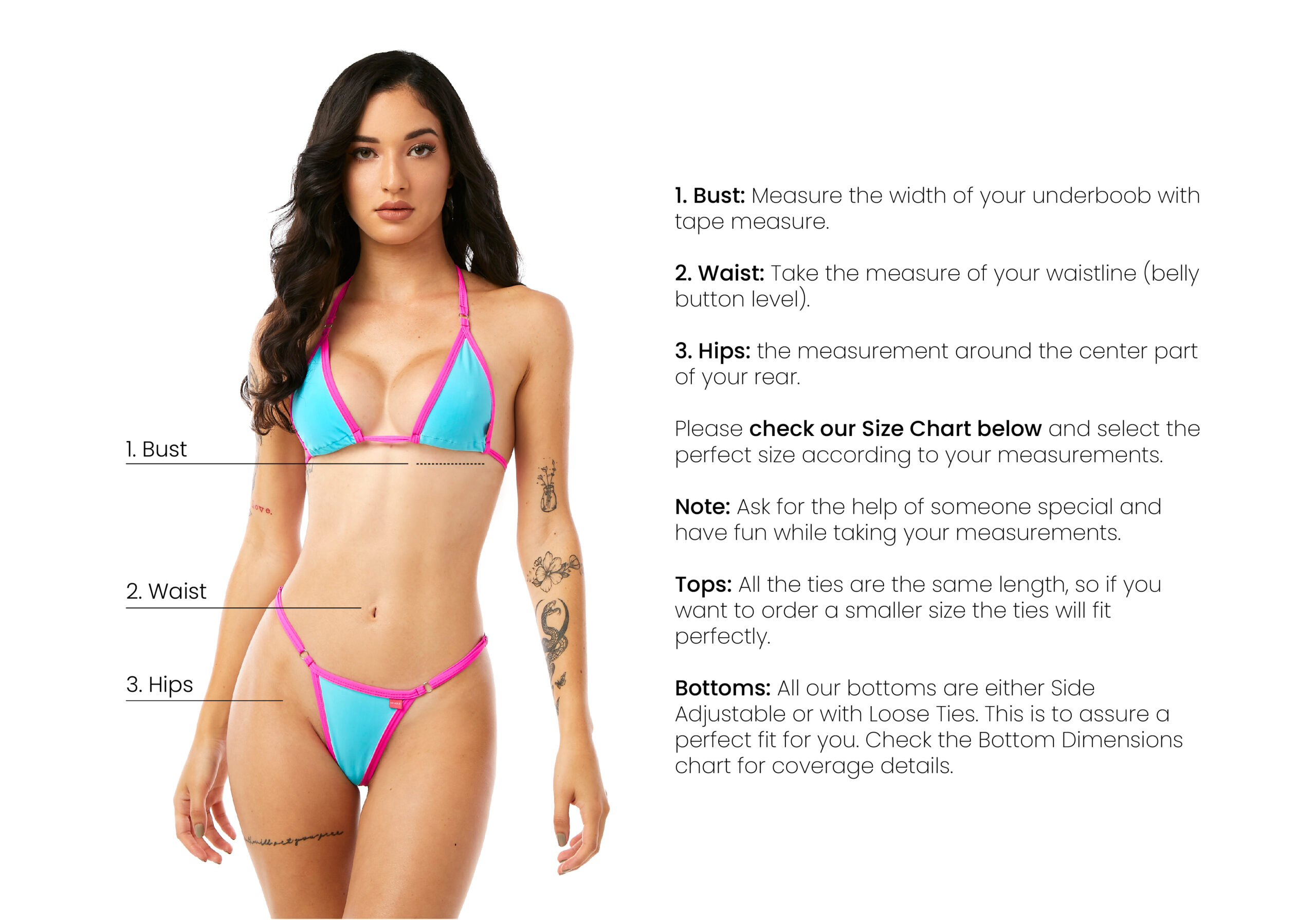 OH LOLA SWIMWEAR: Take your measures and select the perfect your size!