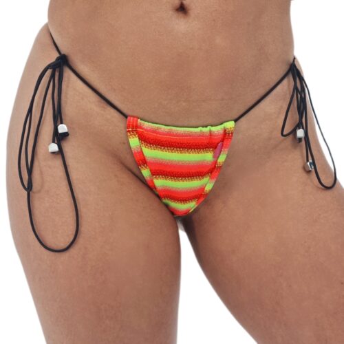 Heat Wave String Micro Bikini by OH LOLA SWIMWEAR - Bottom FRONT