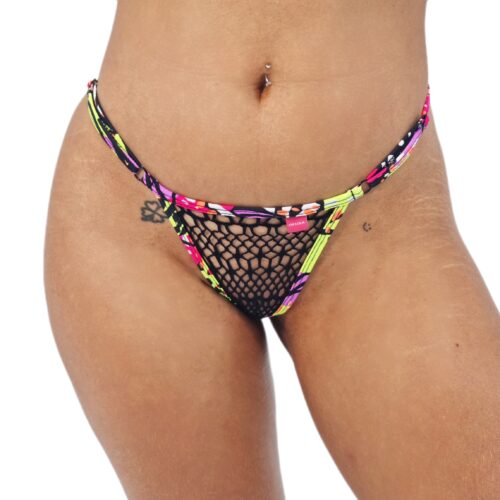 Giovanna Sheer Micro Bikini Side Adjustable V-String FRONT by OH LOLA SWIMWEAR