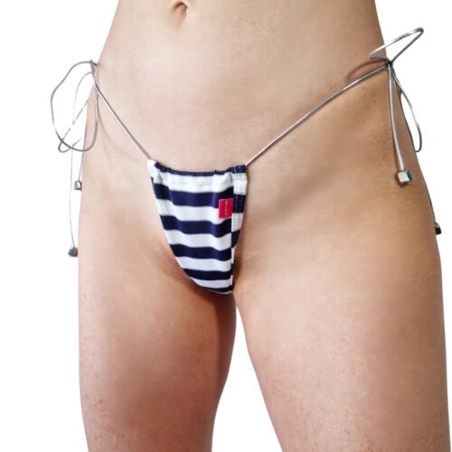 Salty Stripes String Bikini by OH LOLA SWIMWEAR | FRONT
