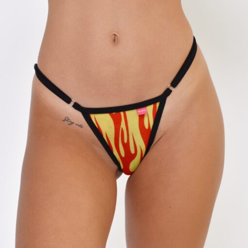 Fire Blaze Sheer Micro Bikini - Side Adjustable V-String Front