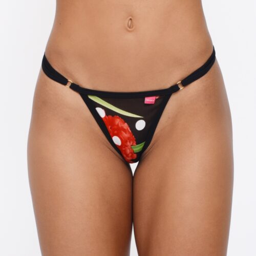 La Coccinelle Sheer Bikini | Side Adjustable V-String Front View Close up