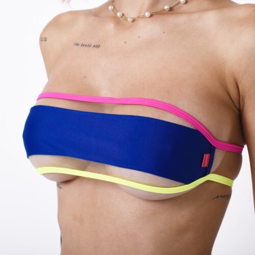 Neon Nights Bandeau Bikini by Oh Lola Swimwear Top Piece Close up