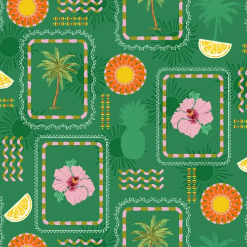 Caribbean Candy and Caribbean Jungle Print Pattern