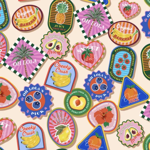 Tropic Escape Pattern - Travel Stamps Print