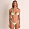 Frontal view of the Mint Trail Green Gingham Micro Bikini