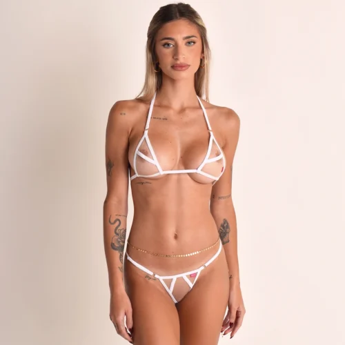 White Dune Ultra-Sheer Micro Bikini full frontal view